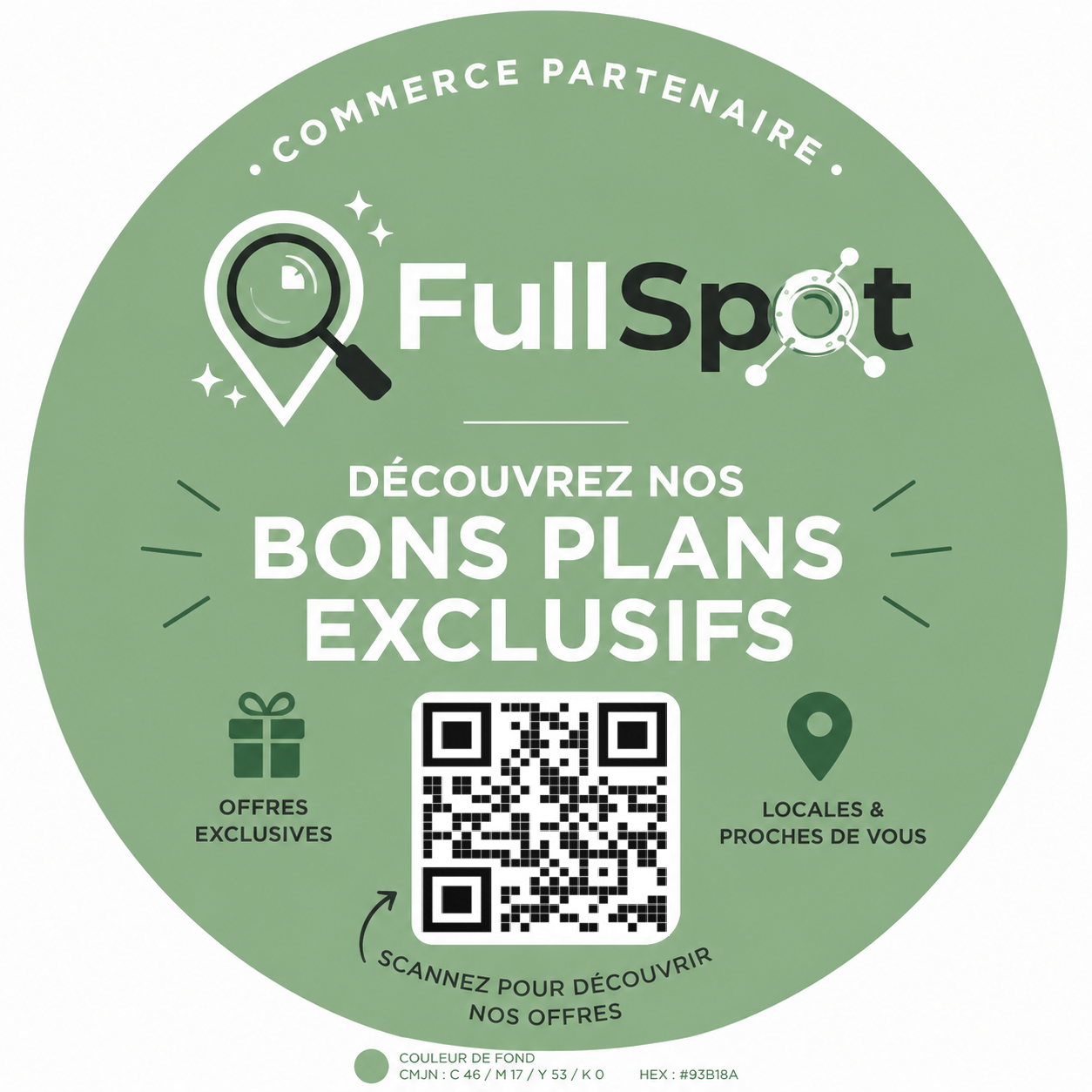 Autocollant FullSpot commerce partenaire